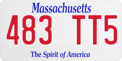 MA license plate 483TT5