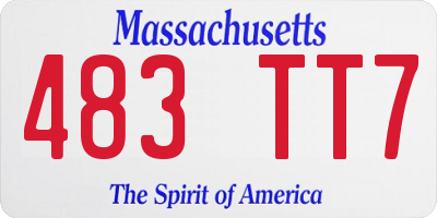 MA license plate 483TT7