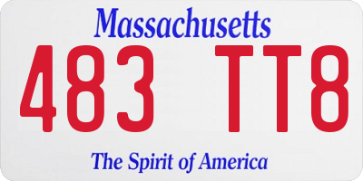 MA license plate 483TT8