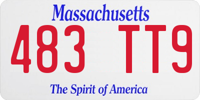 MA license plate 483TT9