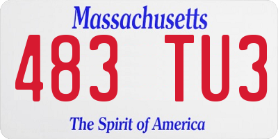 MA license plate 483TU3