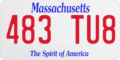 MA license plate 483TU8