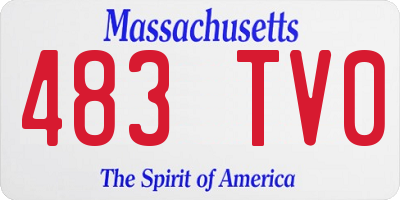 MA license plate 483TV0