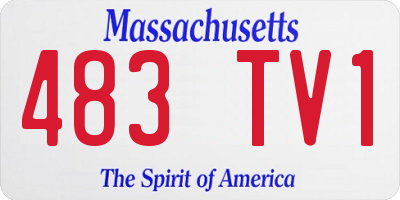 MA license plate 483TV1
