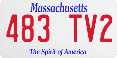 MA license plate 483TV2