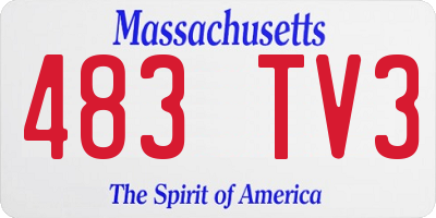 MA license plate 483TV3