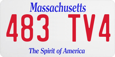 MA license plate 483TV4