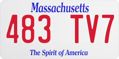 MA license plate 483TV7
