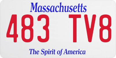 MA license plate 483TV8