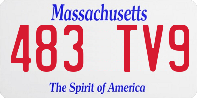 MA license plate 483TV9