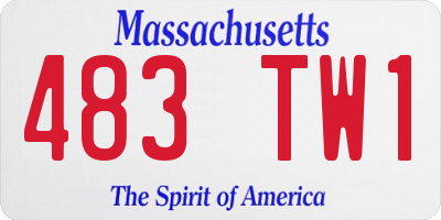 MA license plate 483TW1