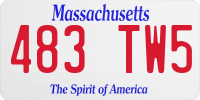 MA license plate 483TW5