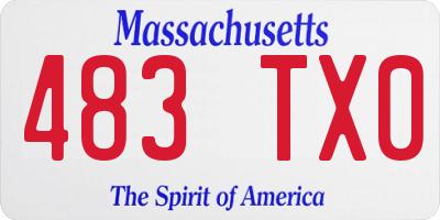 MA license plate 483TX0