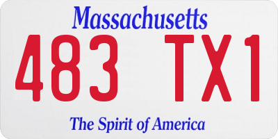 MA license plate 483TX1