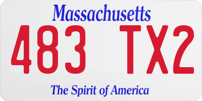 MA license plate 483TX2