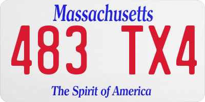 MA license plate 483TX4