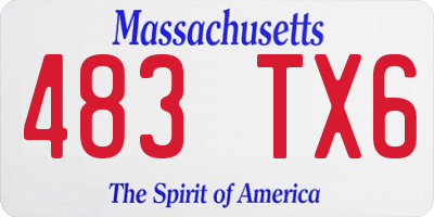 MA license plate 483TX6