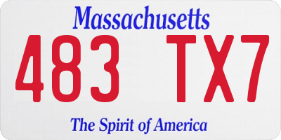 MA license plate 483TX7