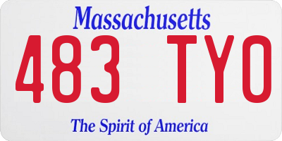MA license plate 483TY0