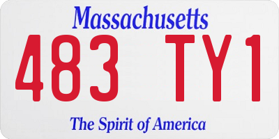 MA license plate 483TY1