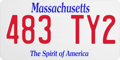 MA license plate 483TY2