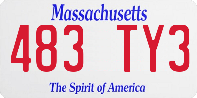 MA license plate 483TY3