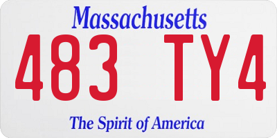 MA license plate 483TY4