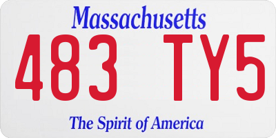 MA license plate 483TY5