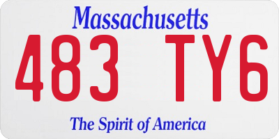 MA license plate 483TY6