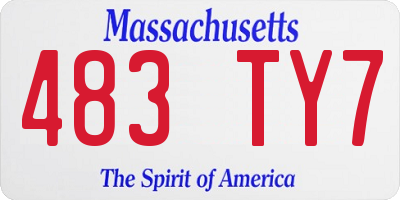 MA license plate 483TY7