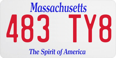 MA license plate 483TY8
