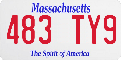 MA license plate 483TY9