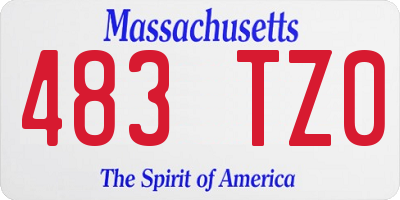 MA license plate 483TZ0