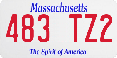 MA license plate 483TZ2