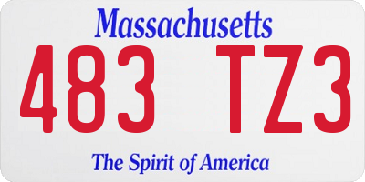 MA license plate 483TZ3