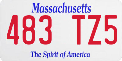 MA license plate 483TZ5