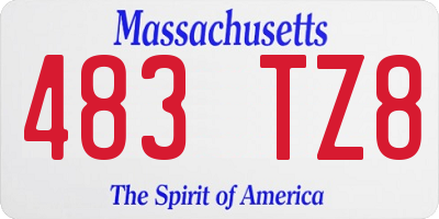 MA license plate 483TZ8
