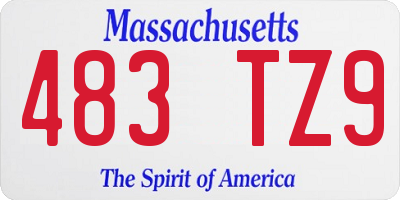 MA license plate 483TZ9