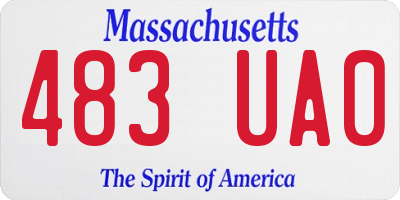MA license plate 483UA0