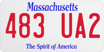 MA license plate 483UA2