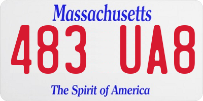 MA license plate 483UA8