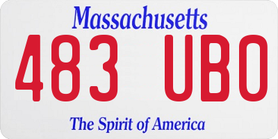 MA license plate 483UB0