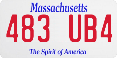 MA license plate 483UB4