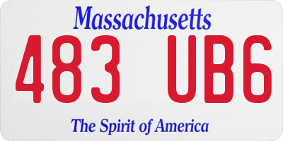 MA license plate 483UB6
