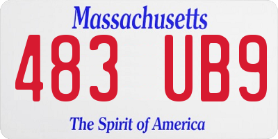 MA license plate 483UB9