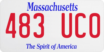 MA license plate 483UC0