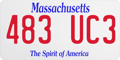 MA license plate 483UC3