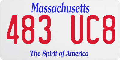 MA license plate 483UC8