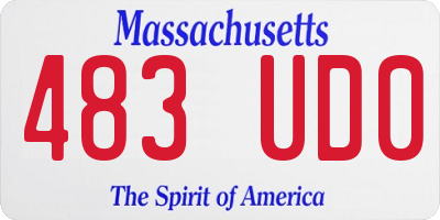 MA license plate 483UD0