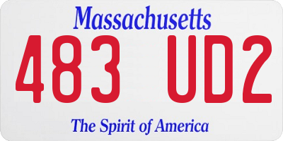 MA license plate 483UD2